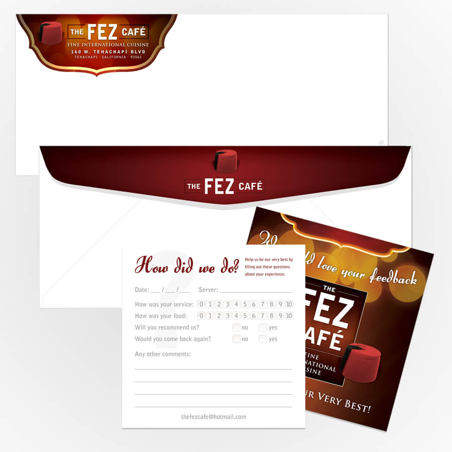 Feedback Card & Envelopes